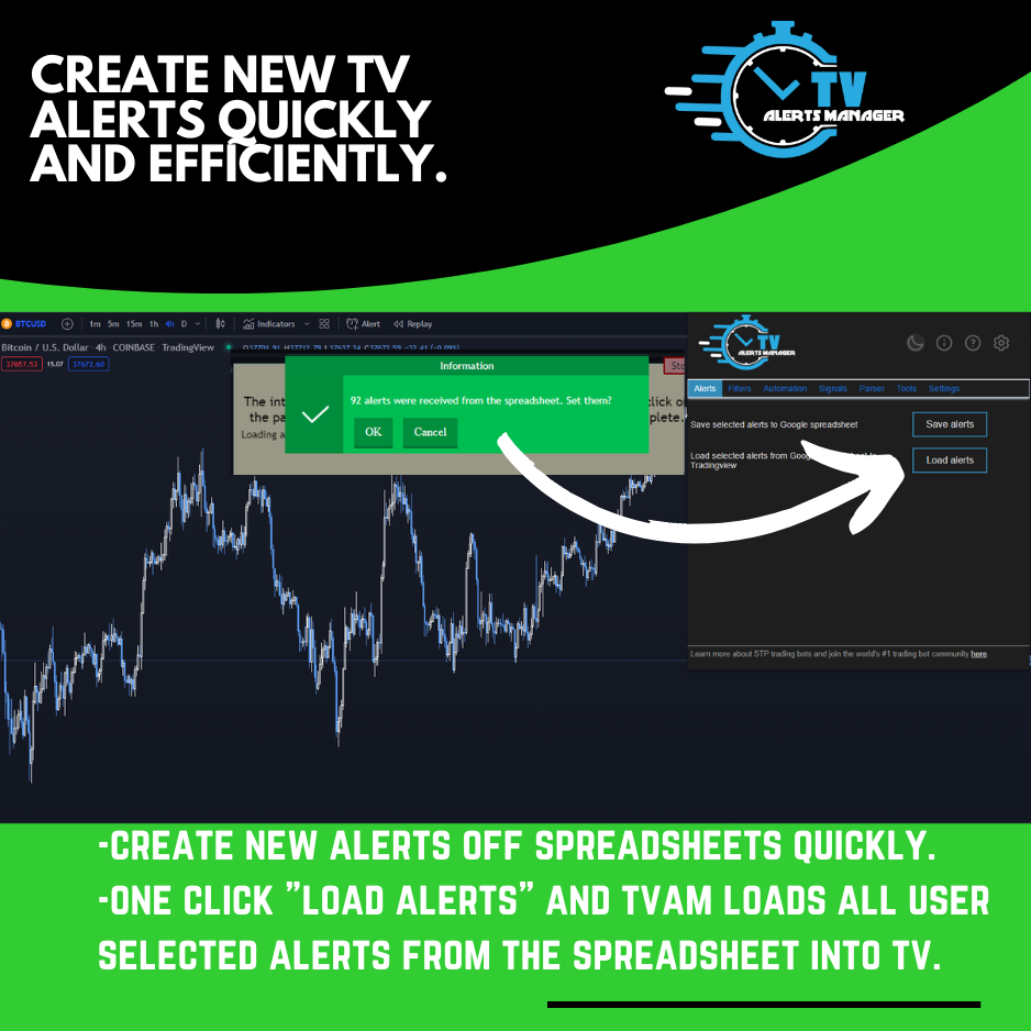 Create new Tradingview alerts quickly