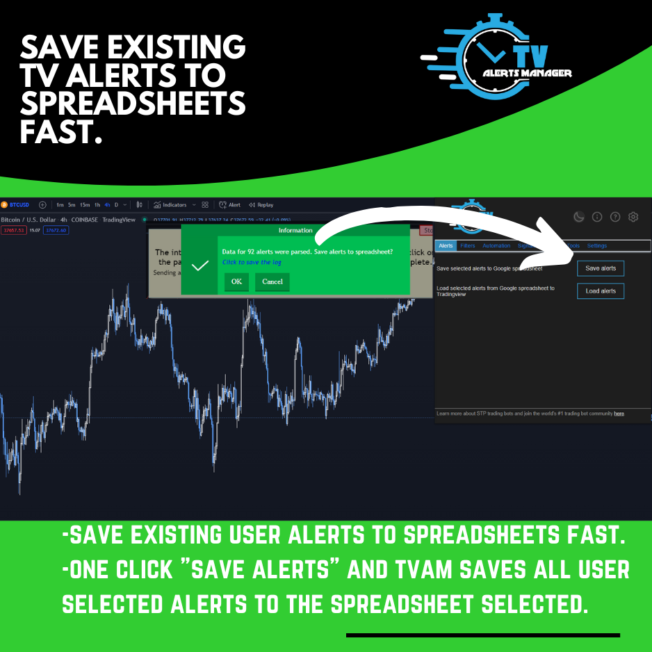 TVAM - Save Existing tv alerts to spreadsheets